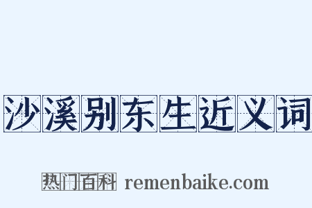 沙溪别东生近义词是什么意思的图片